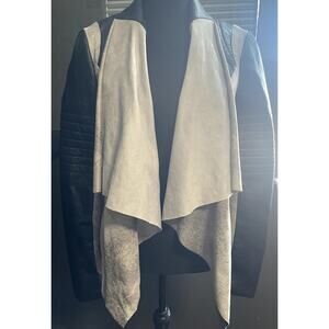 NWOT Blanc Noir Black and Gray Drape Moto Jacket Size M